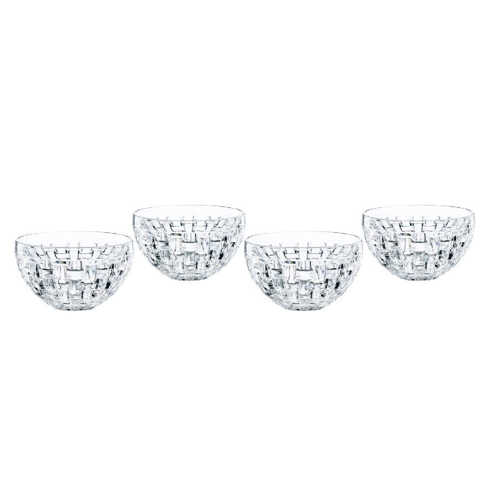Nachtmann Müslischale Nachtmann Bossa Nova Dip Schale rund 9,8 cm 4er Set, Kristallglas, (Set)
