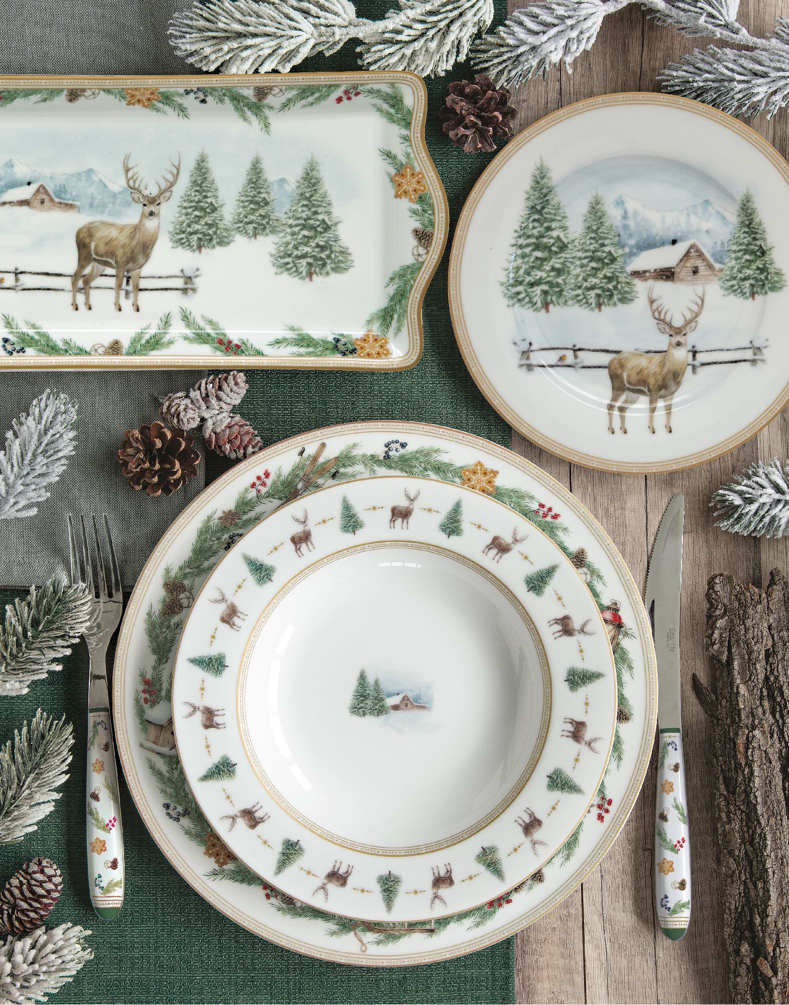 EasyLife Tischdecke White Forest, Farbe: Weiß, günstig online kaufen