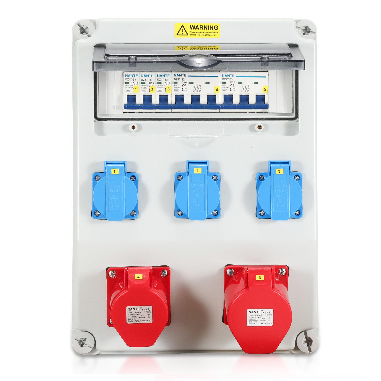 Clanmacy Stromverteiler Wandverteiler Stromverteiler BauWandverteiler CEE 32A/16A 230V