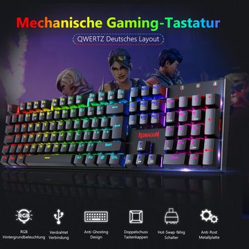 Redragon 105-Key RGB Mechanical Gaming-Tastatur (Double-Shot Tastenkappen,LED)