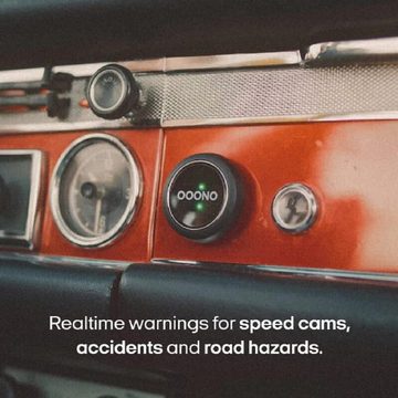 OOONO CO-Driver NO1 Warnt vor Blitzer & Gefahren im Straßenverkehr, Echtzeit Verkehrsalarm (automatisch aktiv nach Verbindung zum Smartphone über Bluetooth)