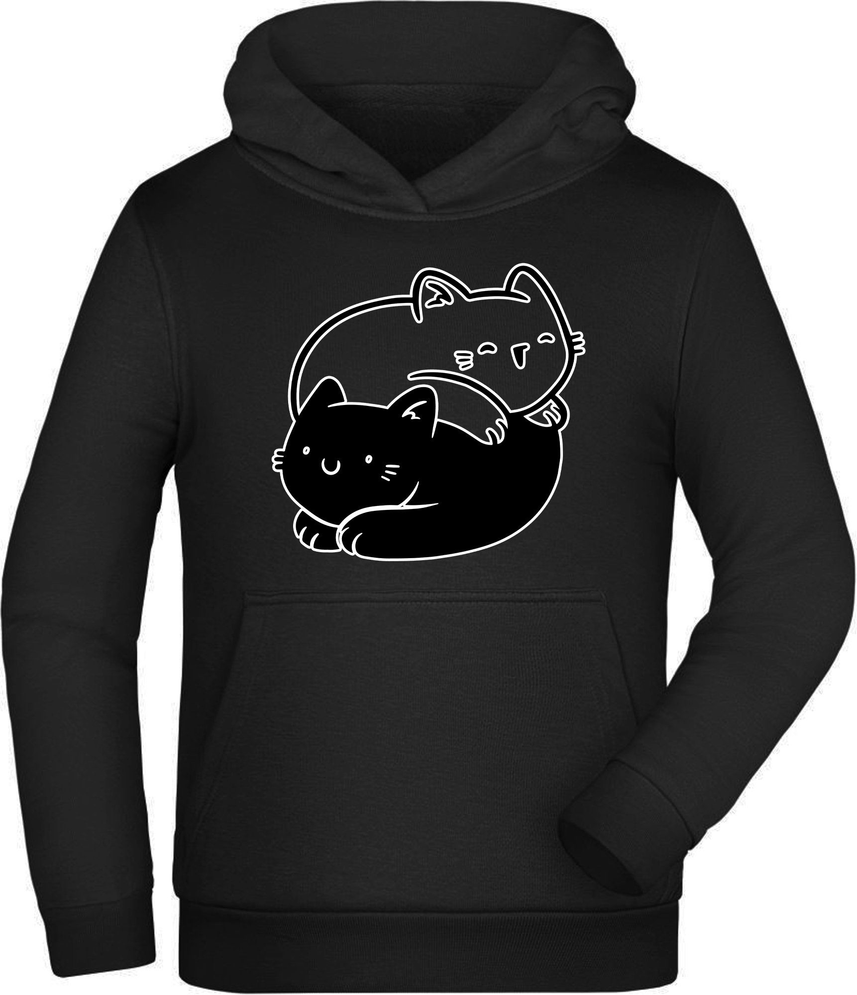 Hoodie Kinder Sweatshirt mit Kapuze - Yin Yang Katzen