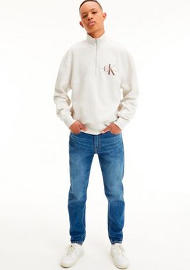 Calvin Klein Jeans Sweatshirt MONOLOGO WAFFLE HALF ZIP HWK mit Troyerkragen und halblangem Reißverschluss