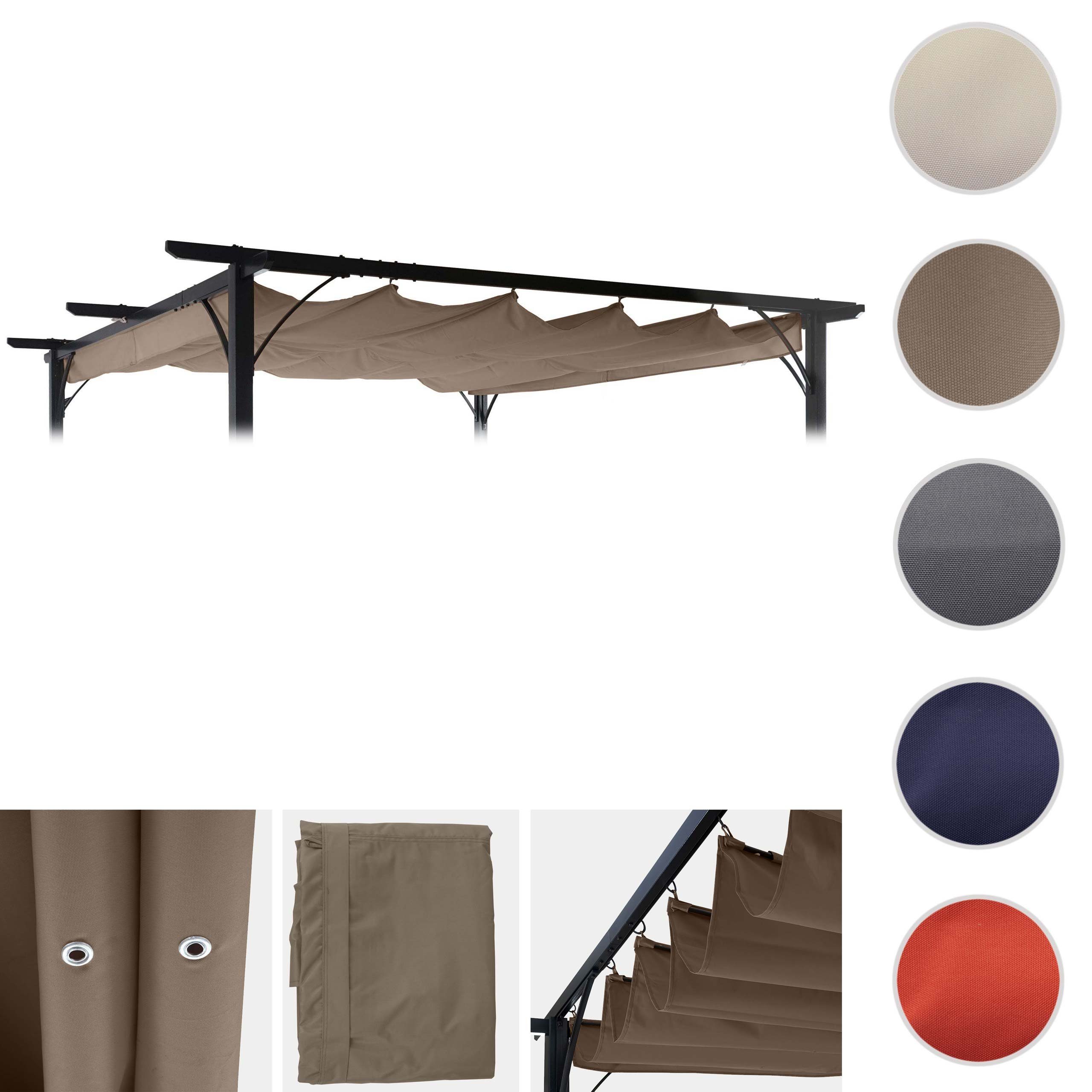 MCW Pavillon-Ersatzdach MCW-C42 3,5x3,5m, 370 x 300 cm, Wasserablaufösen, Witterungsfest und regenbeständig