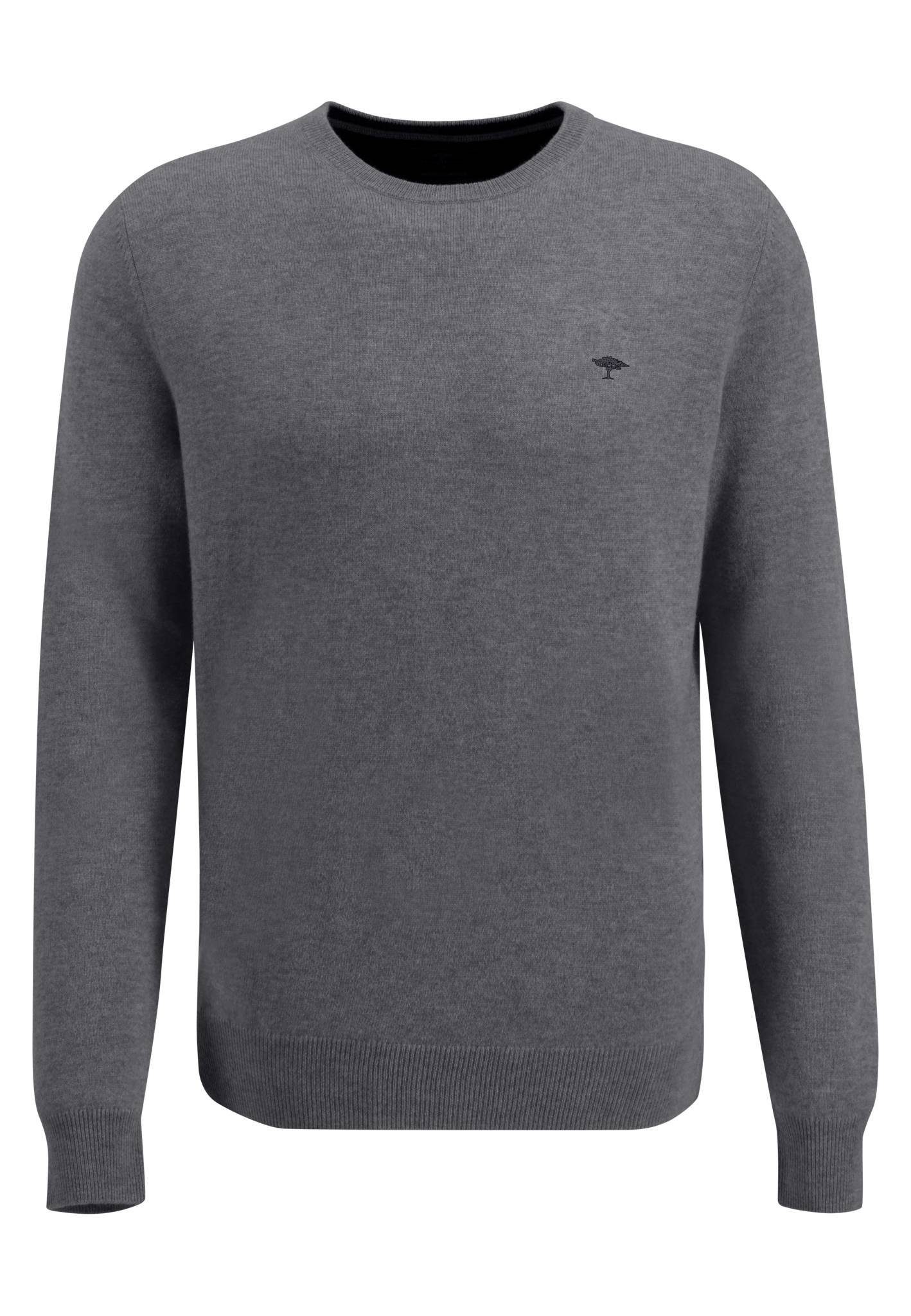 FYNCH-HATTON Strickpullover mit Logo-Bestickung an steel der Brust