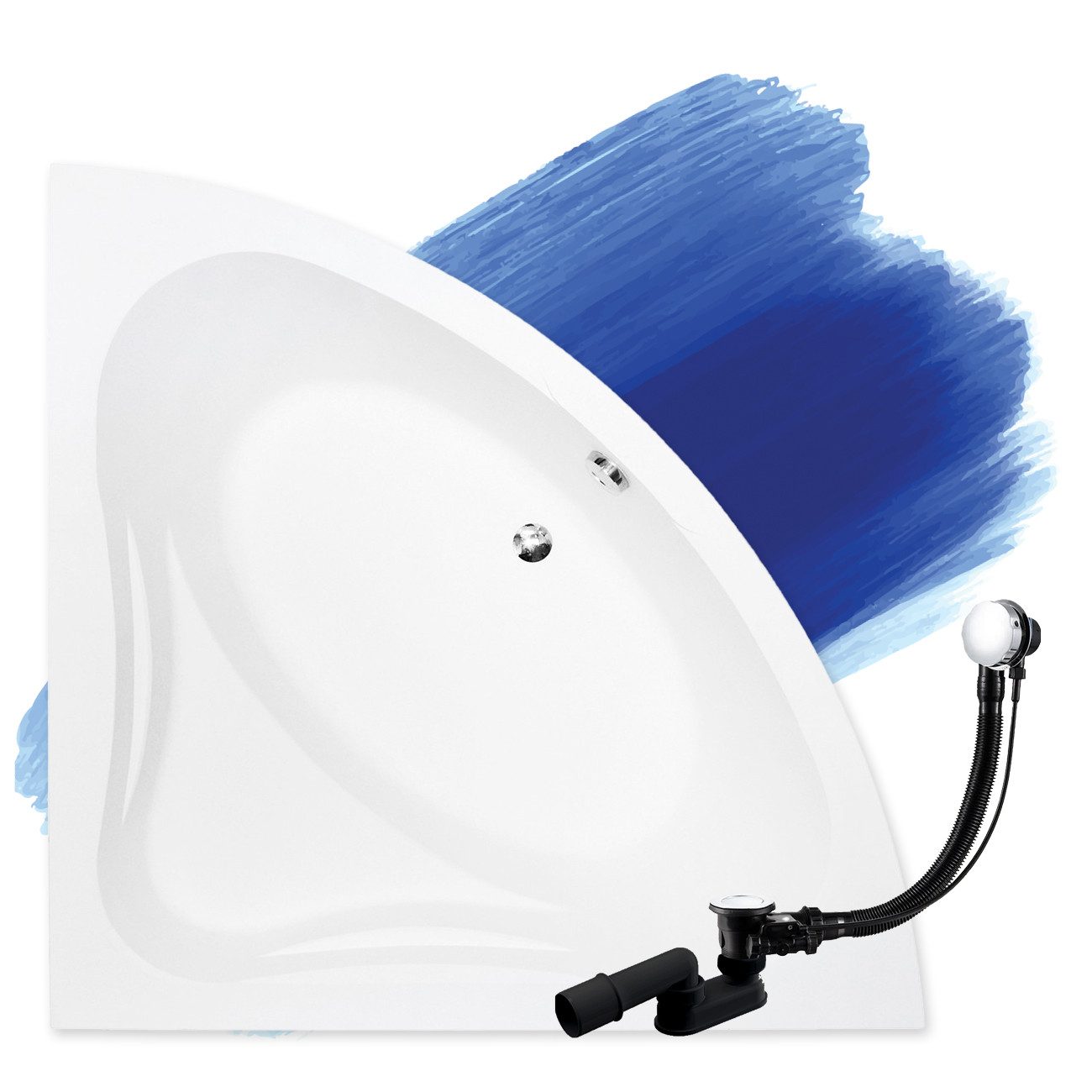 KOLMAN Badewanne Eckbadewanne Mia 120x120, Ablaufgarnitur günstig online kaufen
