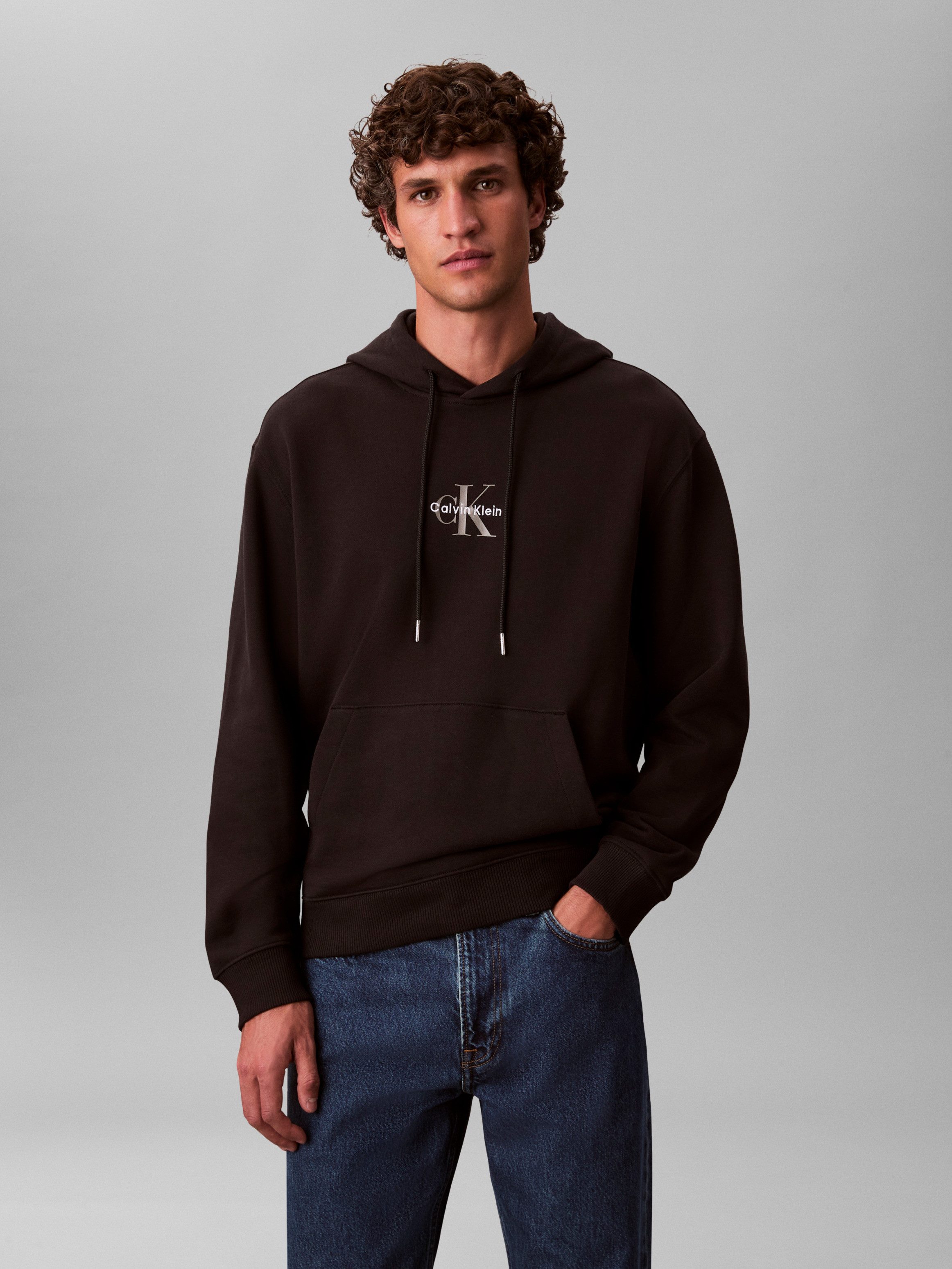 Calvin Klein Jeans Sweatshirt LS EU 350TERRY MICRO MONOLOGO HO Kapuze, regu günstig online kaufen