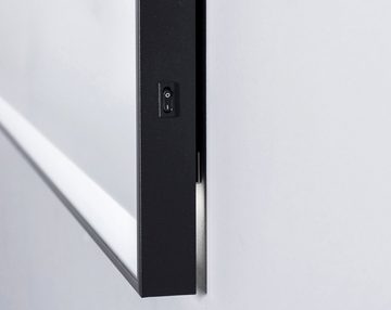 Talos Badspiegel BLACK SHINE (Komplett-Set), BxH: 120x70 cm, energiesparend