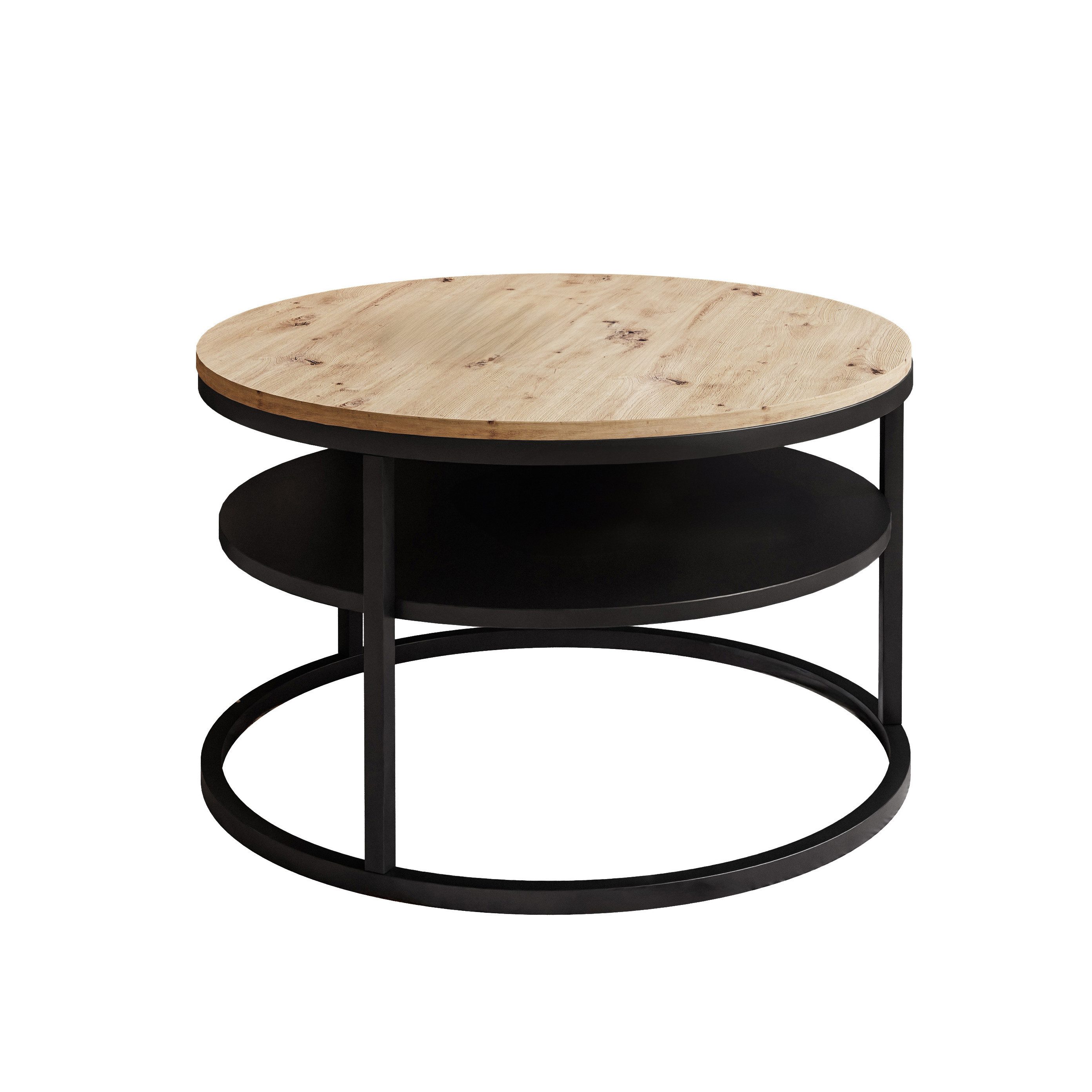 Lookway Couchtisch CIRI SLIM LOFT mit Ablage (1 Tisch), Durchmesser: ⌀ 60 c günstig online kaufen