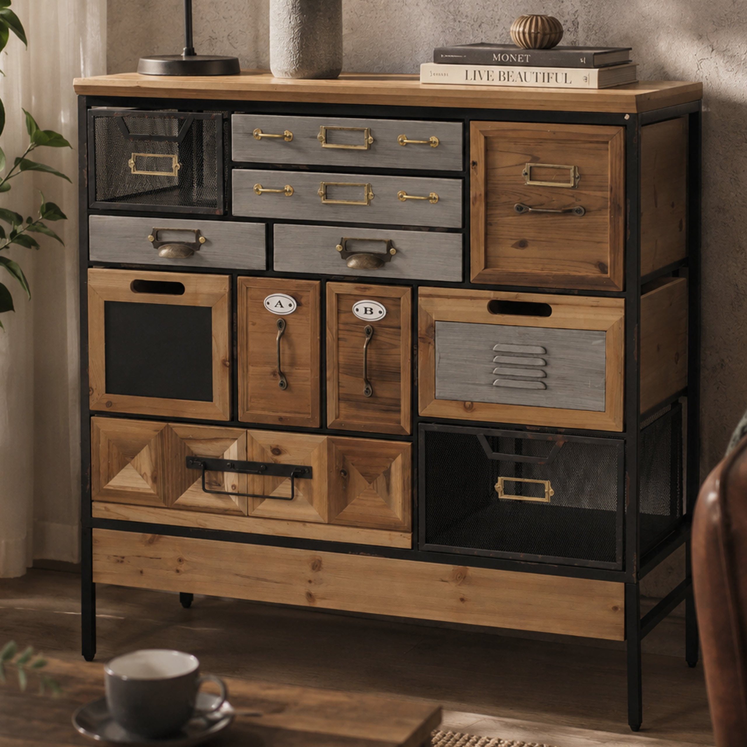 MCW Sideboard MCW-Q77-12 (1 St), Großzügiger Stauraum durch 12 Schubladen