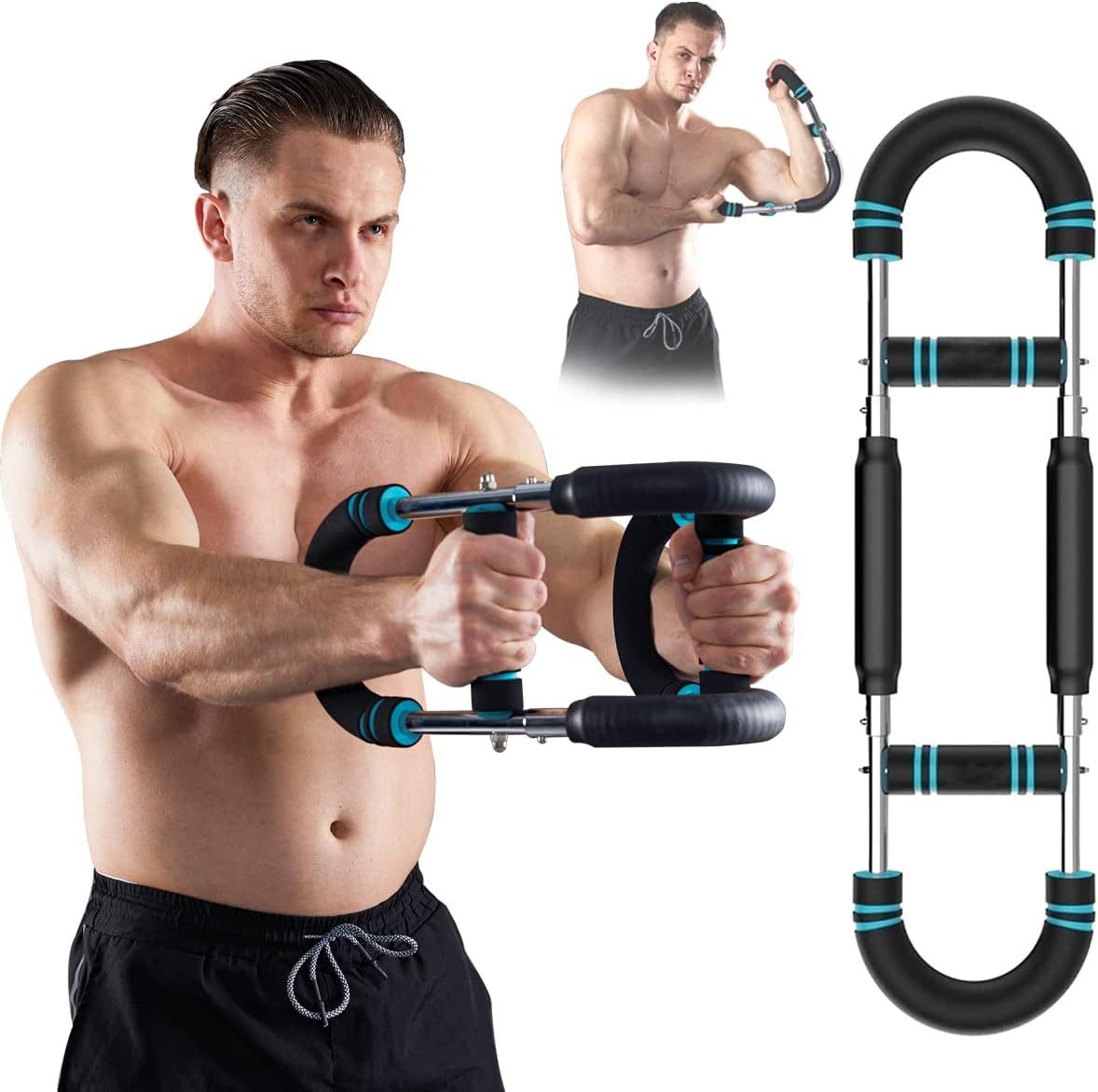 LIANNA Heimtrainer Armtrainer Federstange einstellbar, Brust Unterarm Training, mobil (Set, 1-tlg., 1× Armtrainer Federstange, zerlegbar, kompakt, sofort nutzbar), Einstellbar, starke Feder, rutschfest, Ganzkörpertraining, mobil