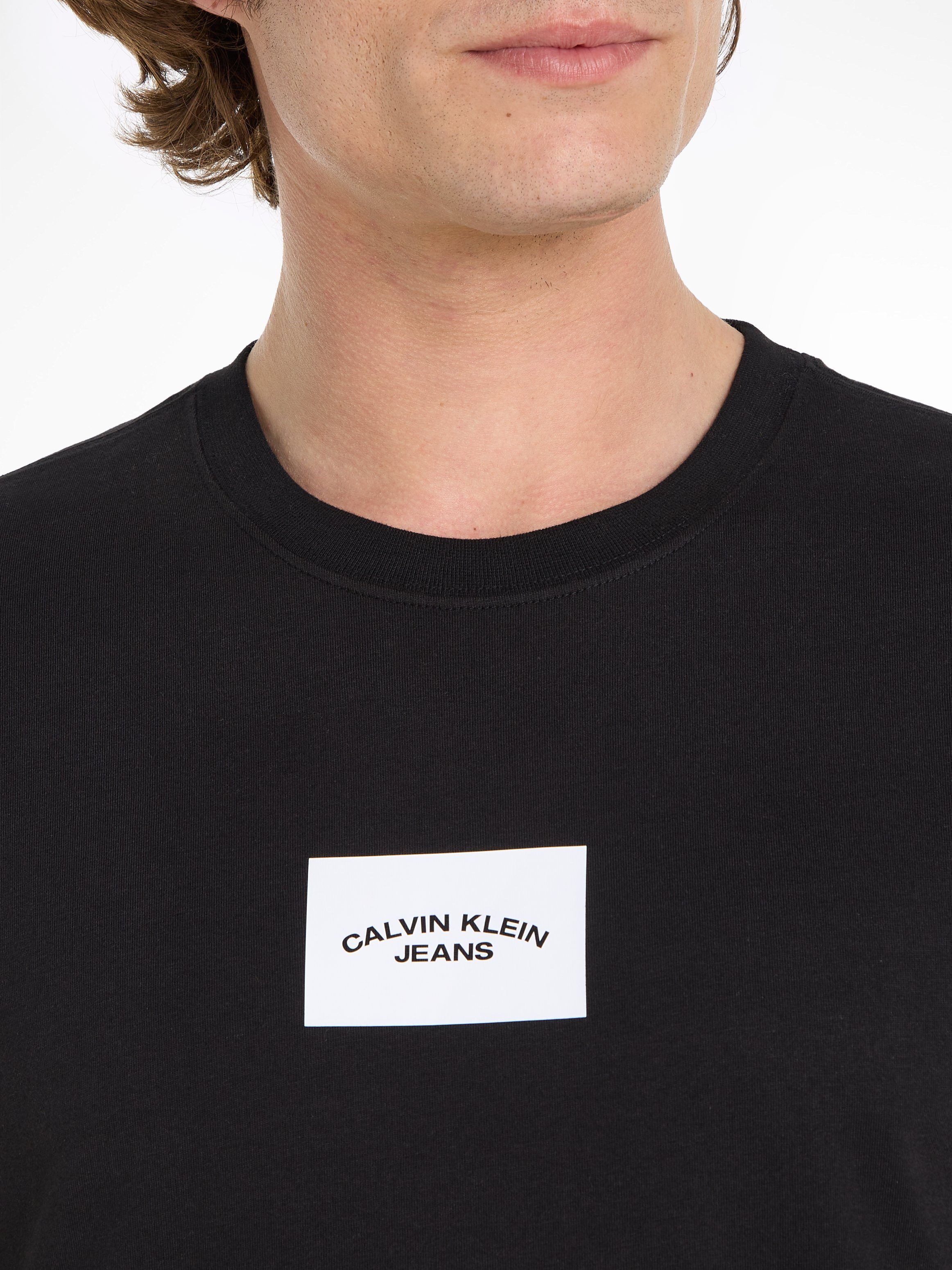 CENTER TEE Black T-Shirt Calvin SMALL BOX Klein Ck Jeans