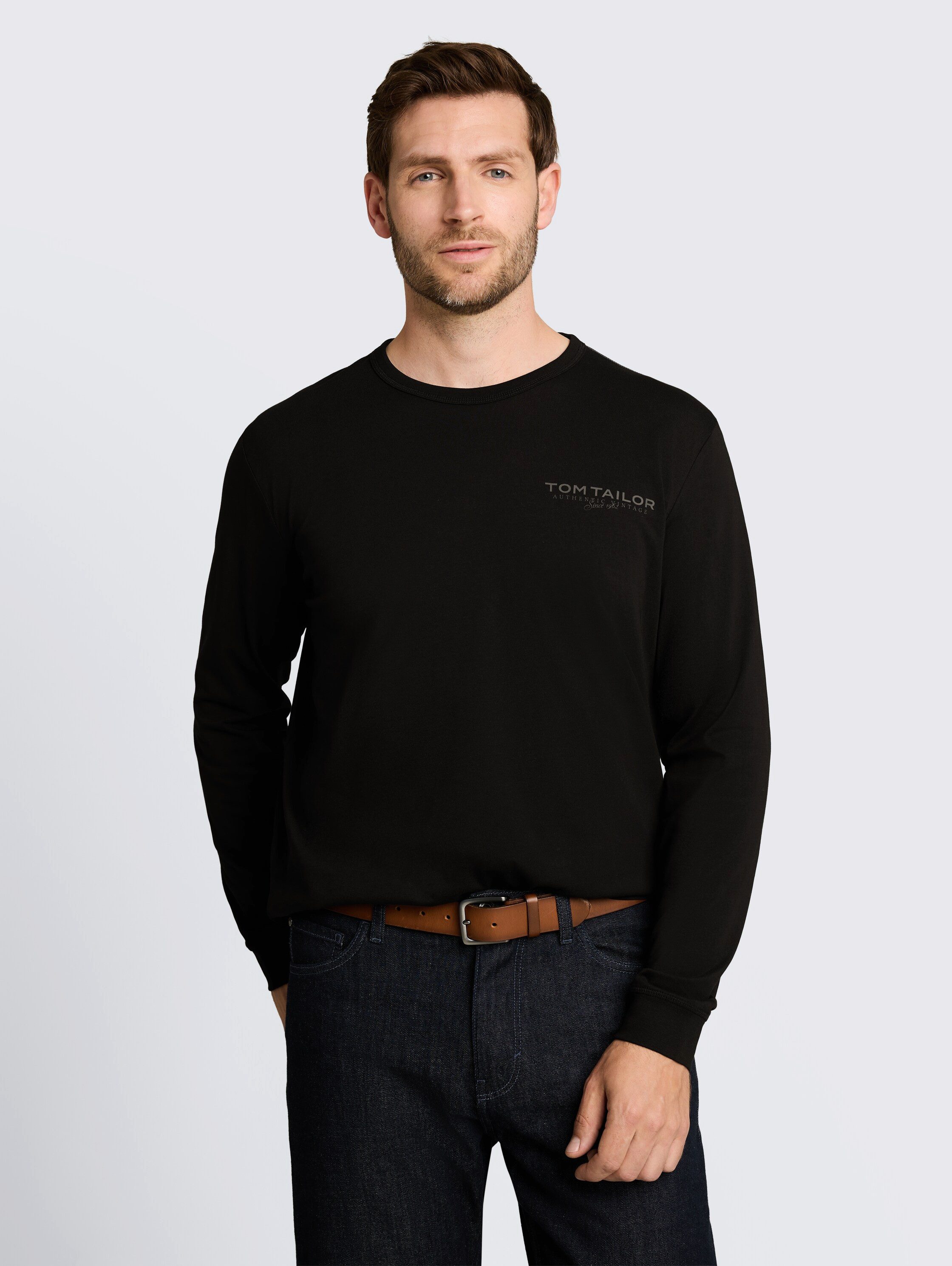 TOM TAILOR Langarmshirt mit Logo-Print
