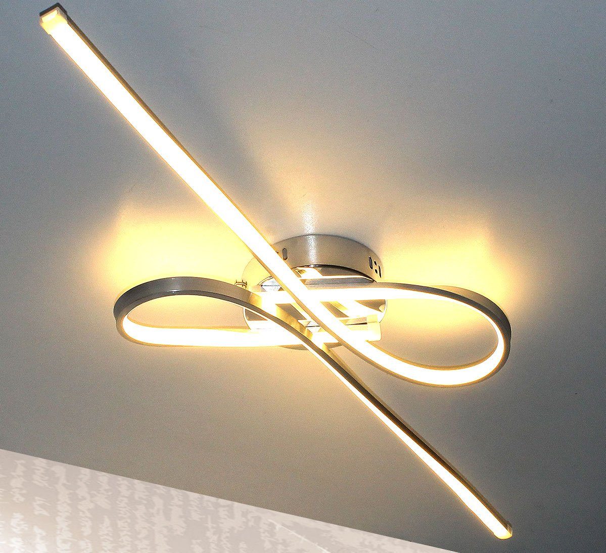 Lewima LED Deckenleuchte Andra, LED fest integriert, Warmweiß, Wohnzimmer  Schlafzimmer