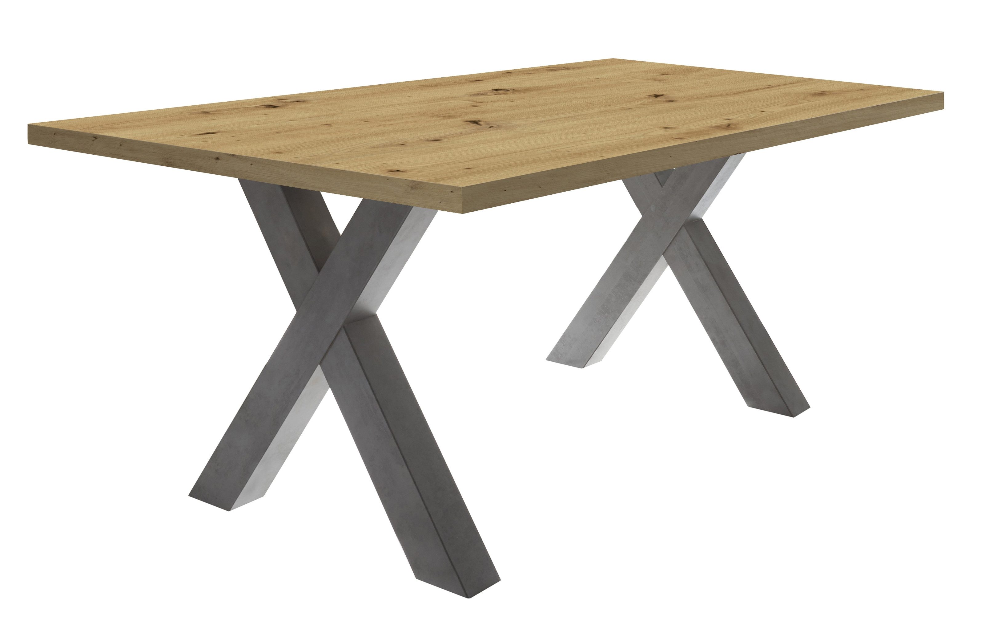 freiraum Esstisch Big System, in graphit / asteiche - 180x75x90cm (BxHxT)