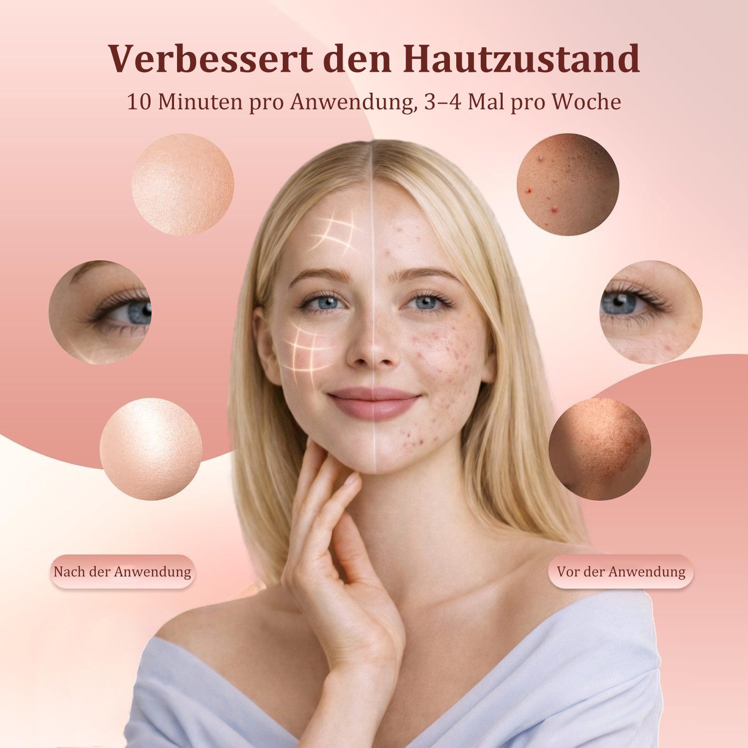 SWGOTA LED-Gesichtsmaske Kabellose 7 Farbe Led Gesichtsmaske mit Rotlicht für Zuhause & Reise, Led Maske Lichttherapie mit 240 LEDS gegen Akne/Falten/Hautverjüngung
