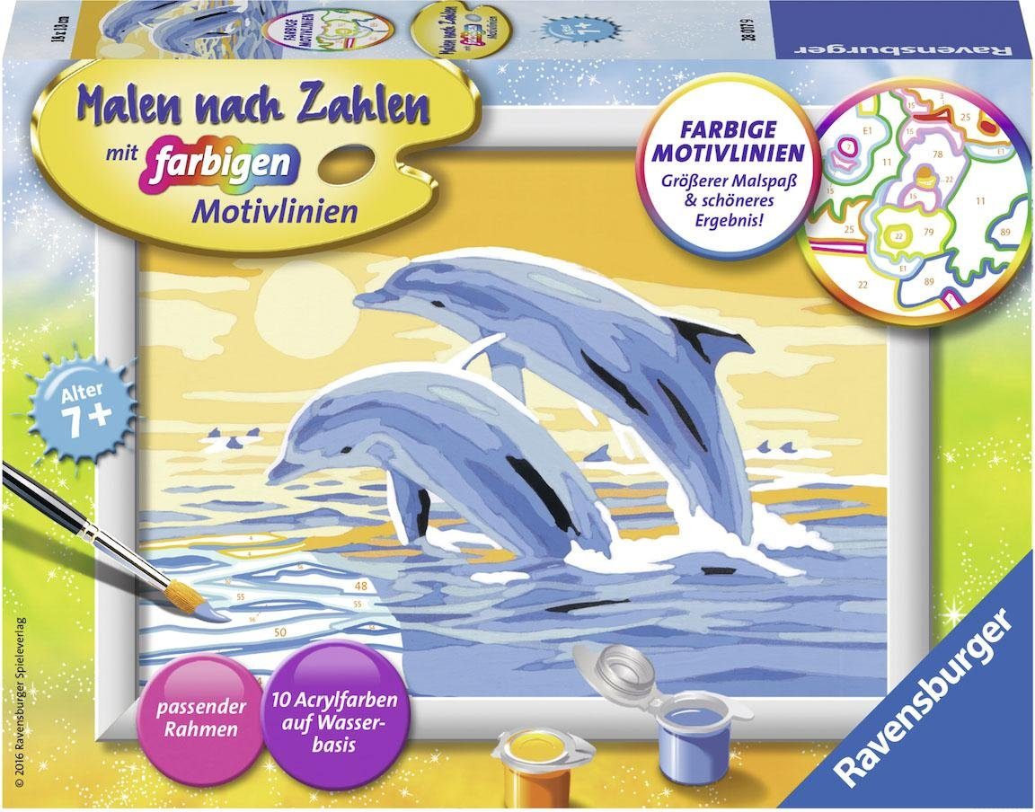 Ravensburger Malen nach Zahlen Freunde des Meeres, Made in Europe, FSC® - schützt Wald - weltweit