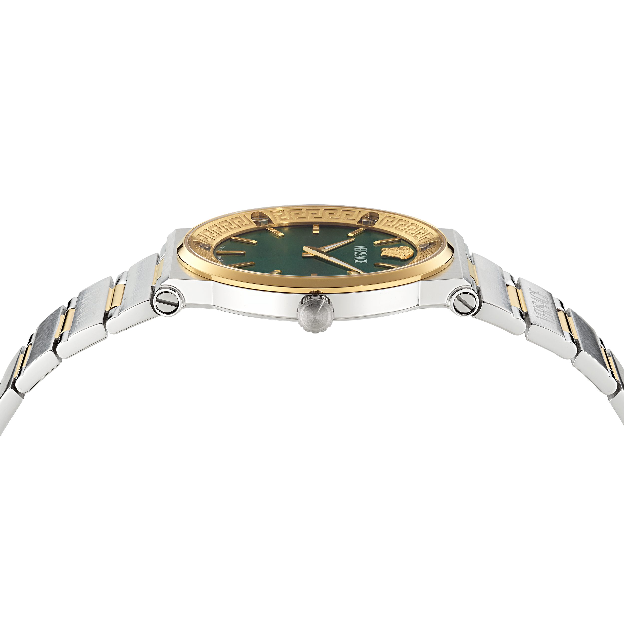 Versace Quarzuhr GRECA LOGO AEREO VE5Q00526, Armbanduhr, Damenuhr, Herrenuhr, Swiss Made, Edelstahlarmband, analog