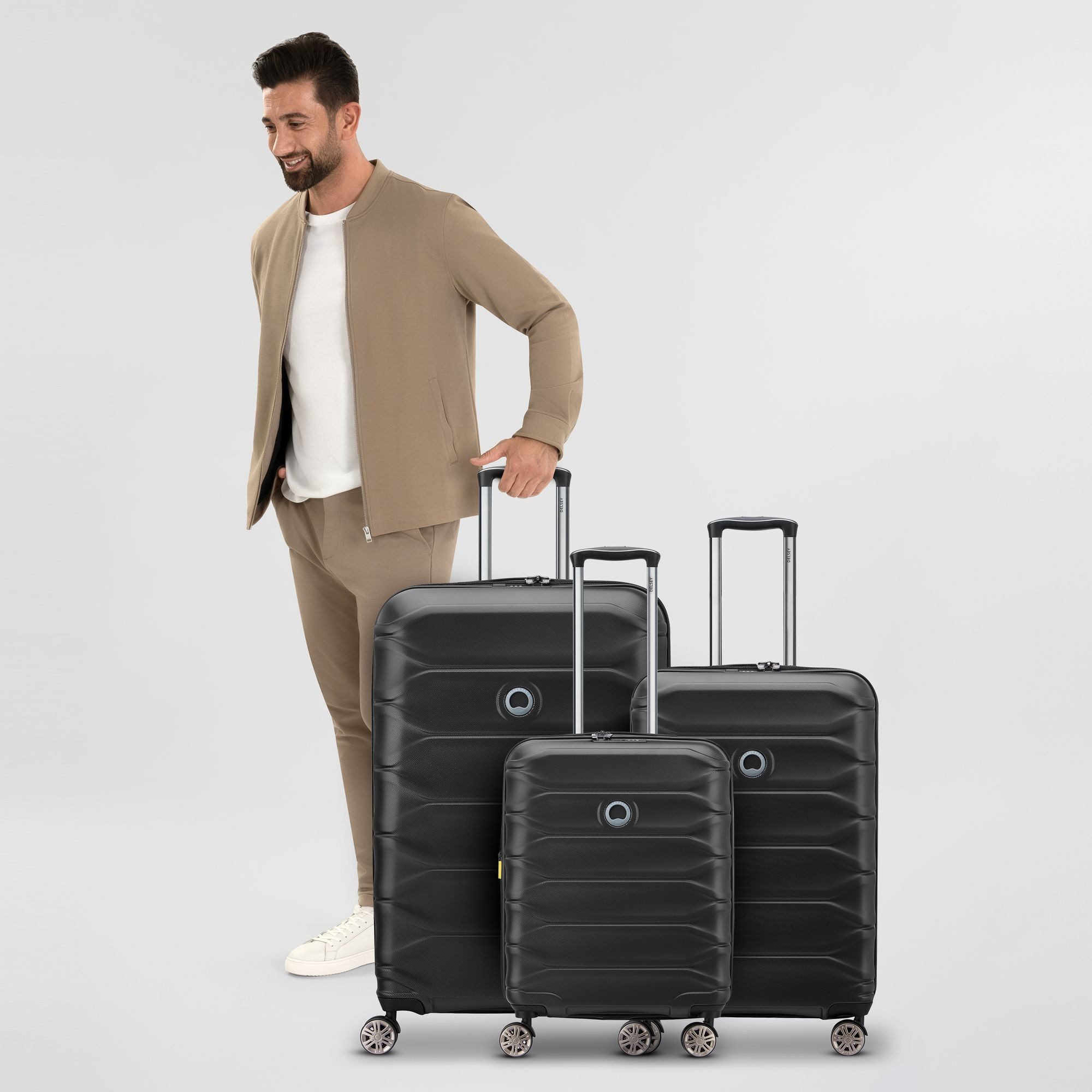 Delsey Paris Trolleyset Meteor, 4 Rollen, (3-teilig, 3 tlg), Polycarbonat günstig online kaufen