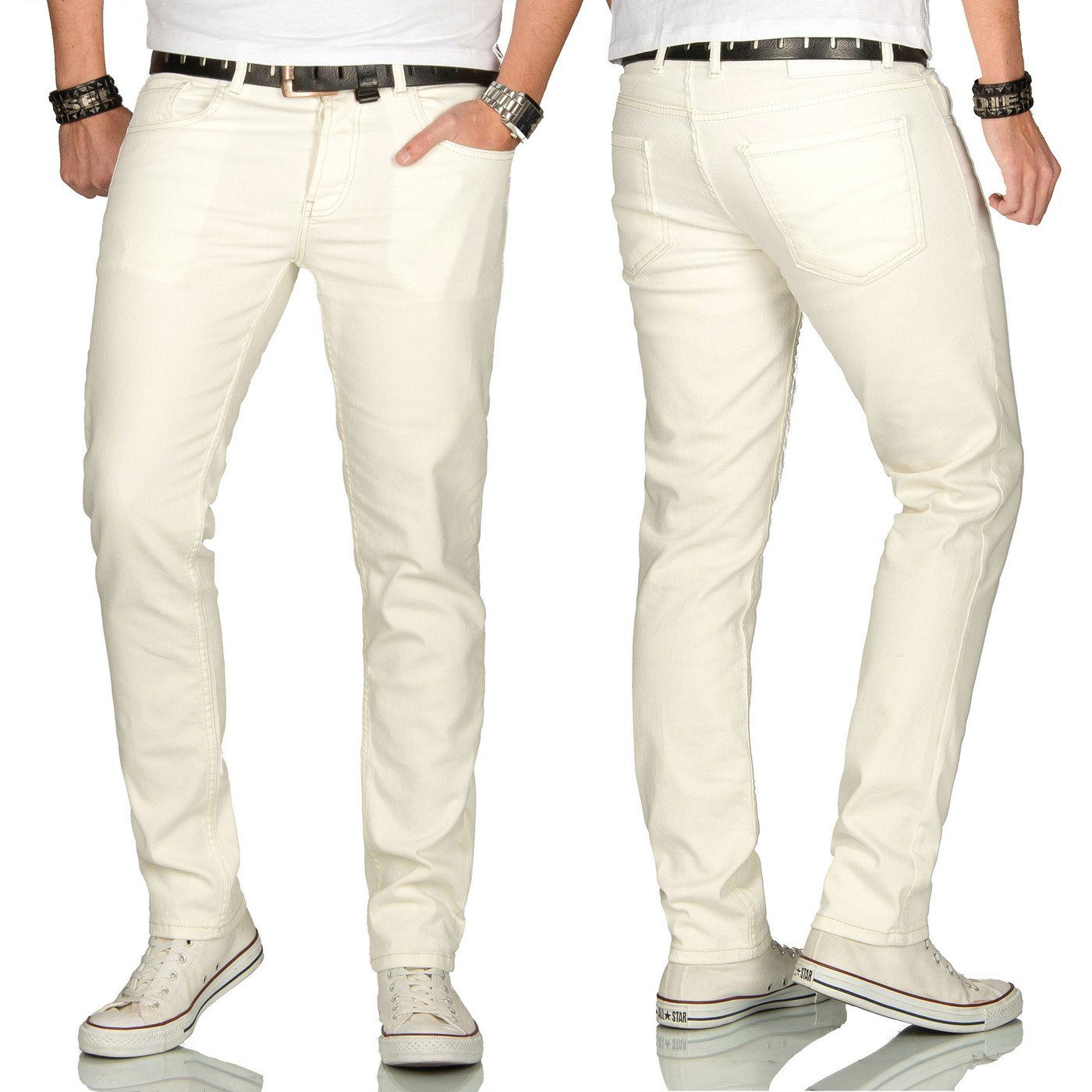 Alessandro Salvarini Straight-Jeans Herren Regular Slim – leichte Sommerfar günstig online kaufen