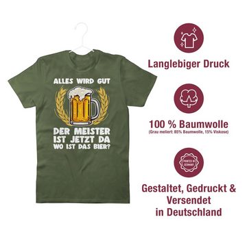 Shirtracer T-Shirt Alles wird gut der Meister ist jetzt da Bier Sprüche Saufen Sauf Trink Party & Alkohol Herren