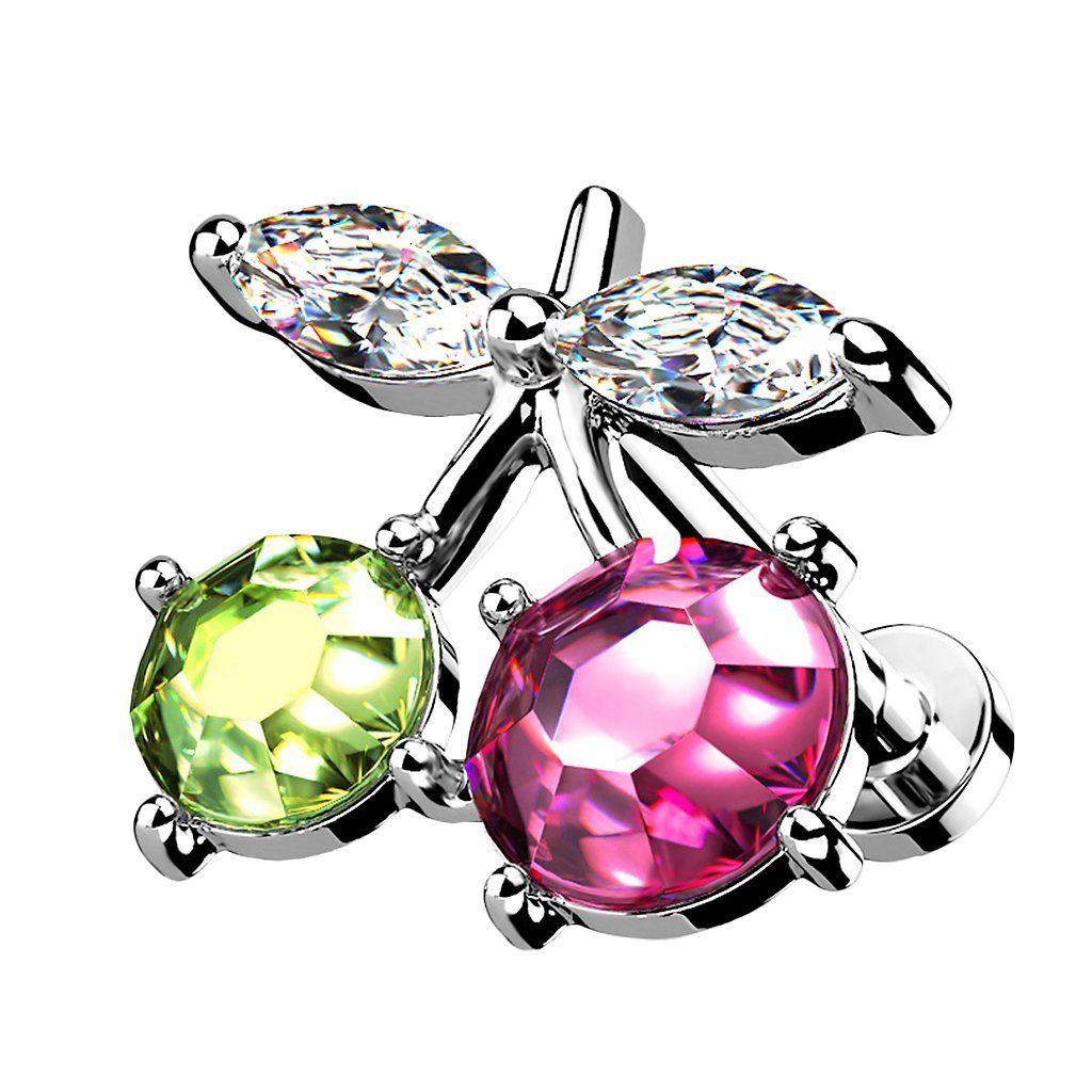 Piercing-Set Helix Ohr Tragus Knorpel Labret Piercing Stecker Kristall Kirsche