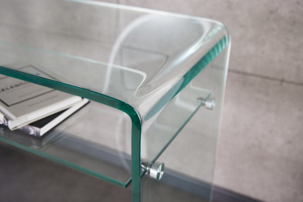 riess-ambiente Konsolentisch FANTOME 100cm transparent (Einzelartikel, 1-St), Wohnzimmer · Glas · eckig · mit Ablage · Modern Design – Bild 5 von 5