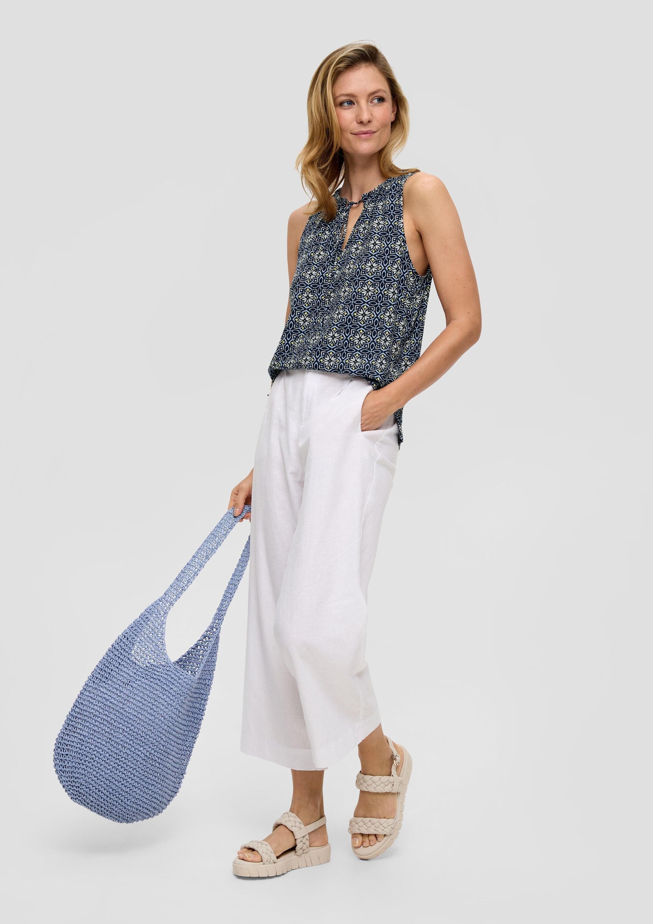s.Oliver Blusentop Bluse Blusenshirt aus Viskose mit All-over-Print
