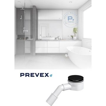 Prevex Siphon SSL-D9L-004, (1-tlg), PREVEX Showerloc flacher Ablaufgarnitur mit Siphon, mattschwarzer