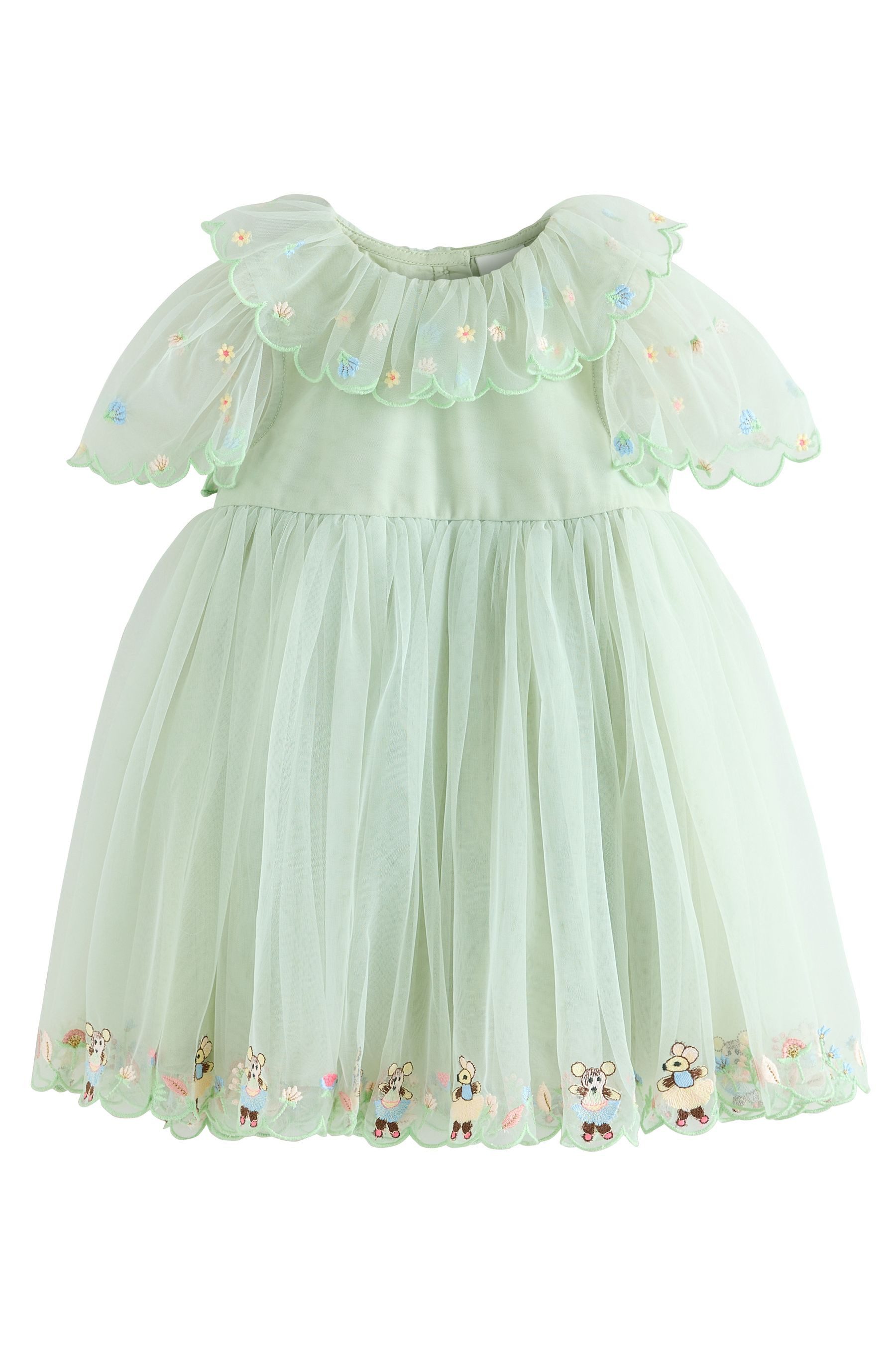 Meshkleid Besticktes Kleid aus Netzstoff