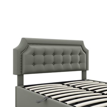 MODFU Polsterbett Stauraumbett, hydraulisches Zwei-Wege-Bett, minimalistisches Design (Flachbett 140*200cm), ohne Matratze