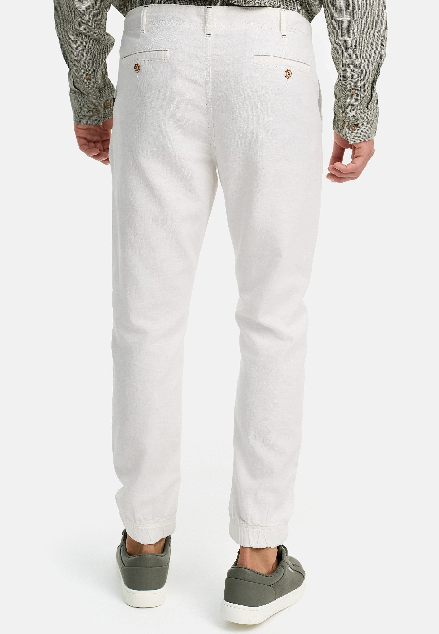 Indicode Leinenhose Herren Blnda Sommerhose Leinen Herrenhose samt dekorativem Gürtel aus Kordeln