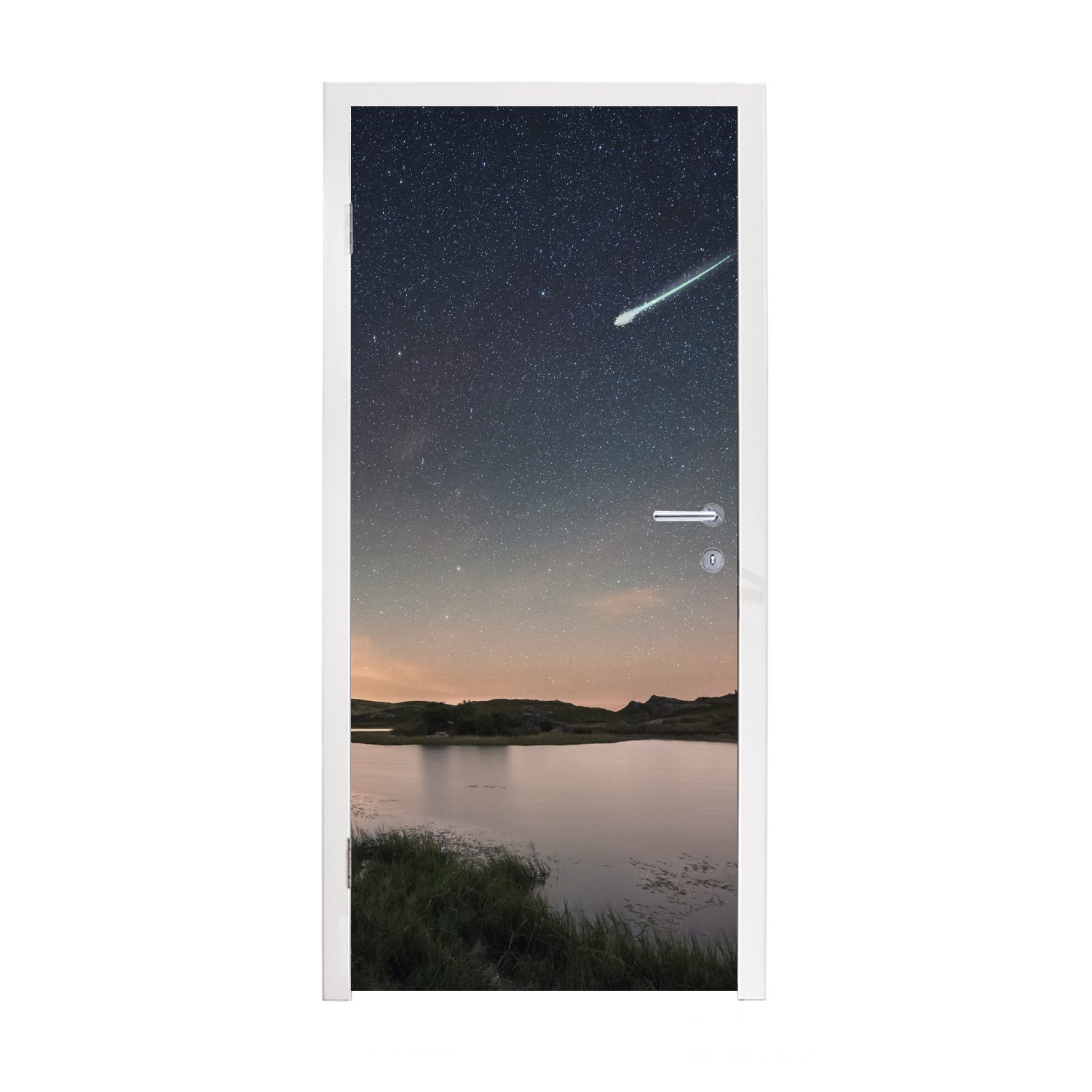 MuchoWow Türtapete Eine Sternschnuppe am spanischen Himmel, Matt, bedruckt, (1 St), Fototapete für Tür, Türaufkleber, 75x205 cm