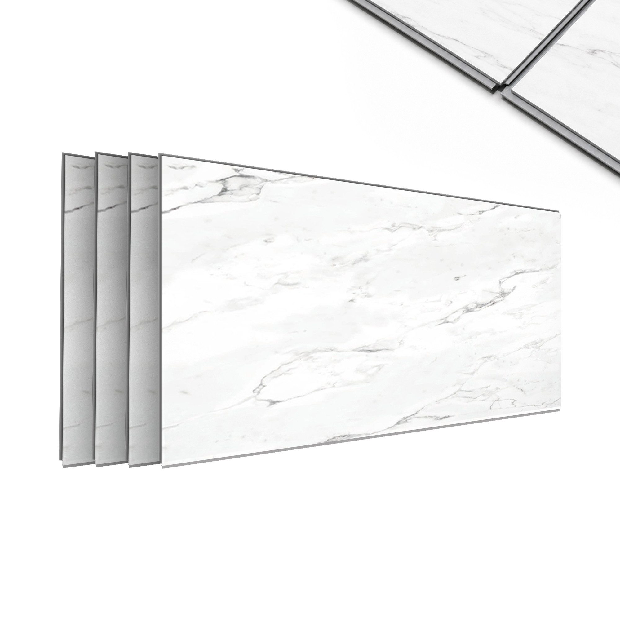 IZODEKOR 3D Wandpaneel SPC Wandverkleidung mit Klicksystem – Marmoroptik & Steinoptik, BxL: 60x120 cm, 0,72 qm, (1er- oder 4er-Set, optional mit 4 Montageklebern) wasserfest, hitzebeständig, kratzfest, pflegeleicht, für Bad & Küche