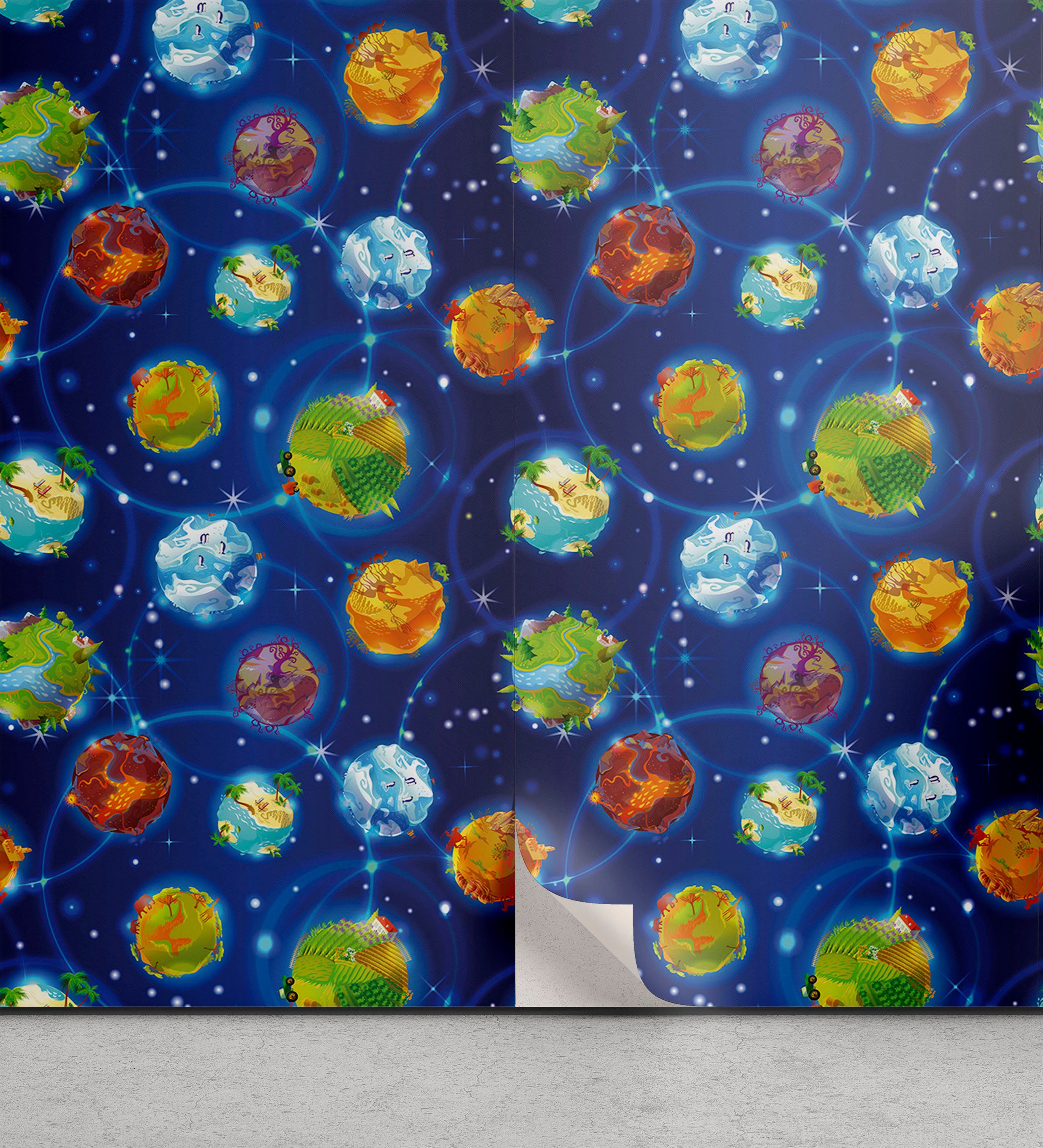 Abakuhaus Vinyltapete selbstklebendes Wohnzimmer Küchenakzent, Platz Cosmic Galactic Theme