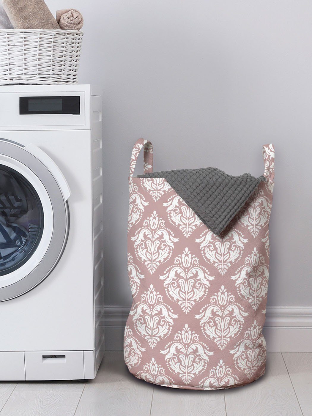 Abakuhaus Wäschesäckchen Wäschekorb mit Griffen Interior Kordelzugverschluss Deco Art Damast Waschsalons, für Design