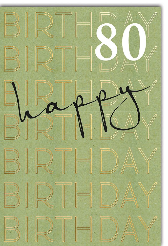 Verlag Dominique Grußkarten 80. Geburtstag A4 Glückwunschkarte im