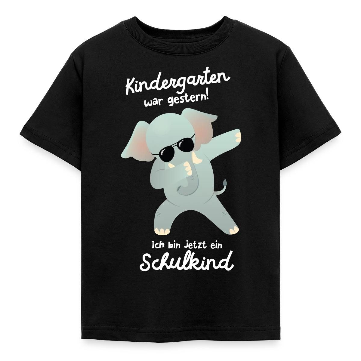 T-Shirt Einschulung Kindergarten War Gestern Dab Elefant Kinder T-Shirt
