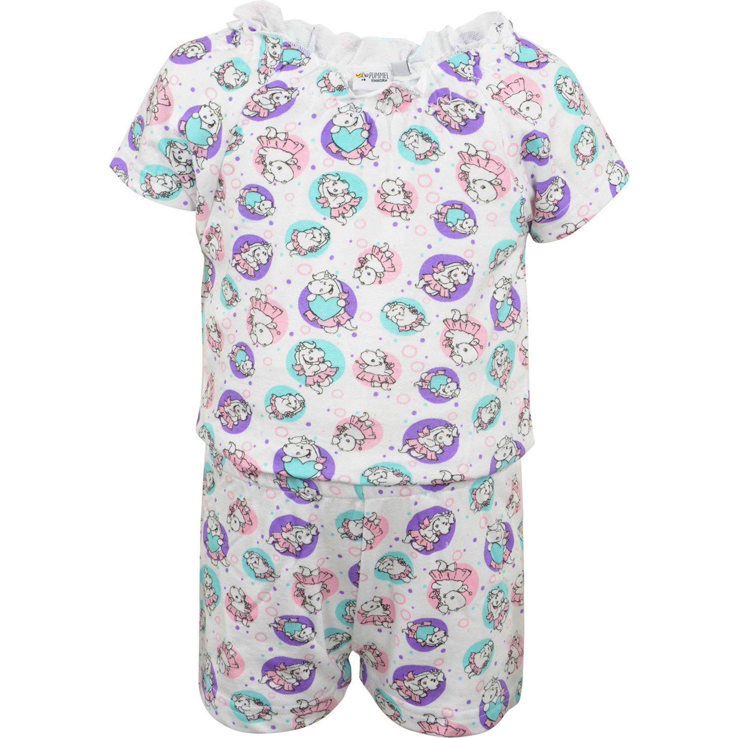 United Labels® Jumpsuit Pummel & Friends Jumpsuit für Mädchen - Pummelfee  Overall Pyjama Schlafanzug Kinder Weiß