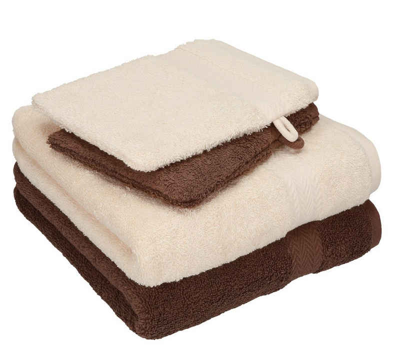 Betz Handtuch Set 4 TLG. Handtuch Set Happy Pack 100% Baumwolle 2 Handtücher 2 Waschhandschuhe, 100% Baumwolle, (4-tlg)