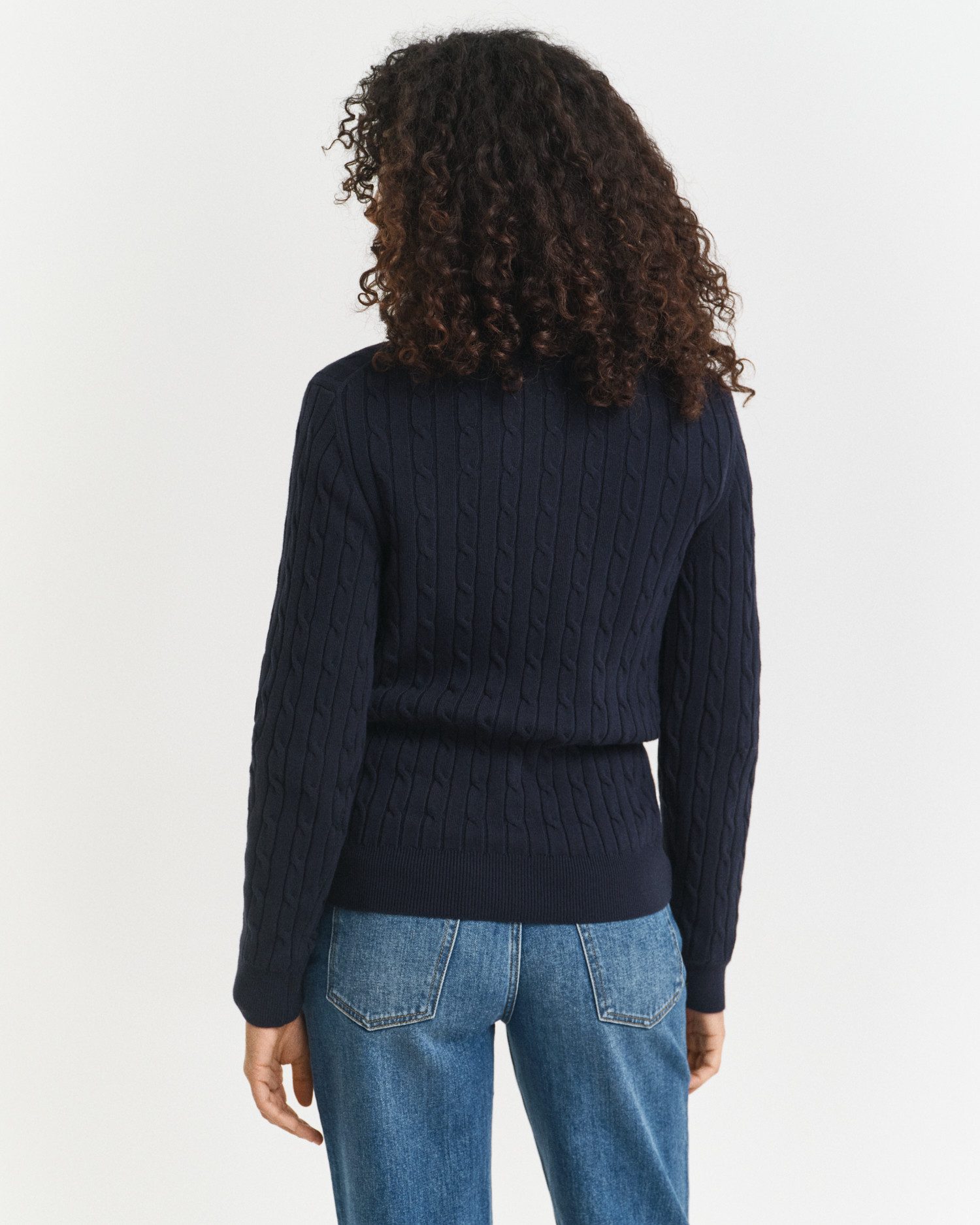 Gant Strickpullover STRETCH COTTON CABLE HALF-ZIP Mit Rundhalsausschnitt
