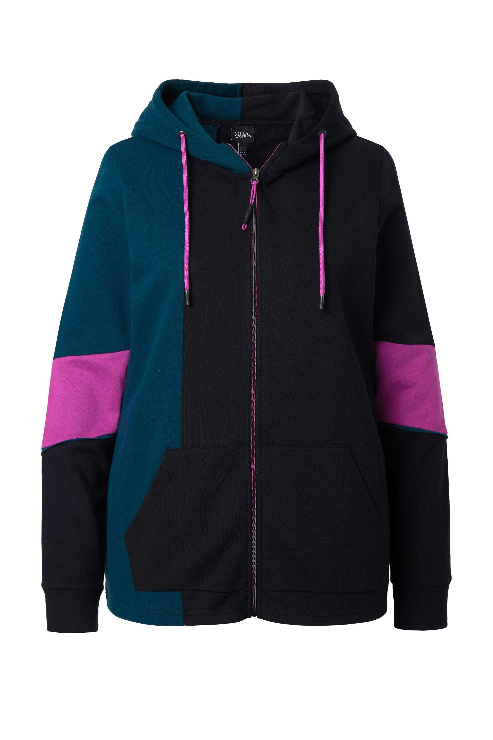 Ulla Popken Sweatjacke Sweatjacke Colorblocking Kapuze Kängurutasche günstig online kaufen