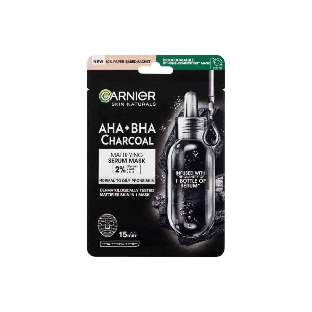 GARNIER Gesichtsmaske Pure Charcoal Black Tissue Mask 28g