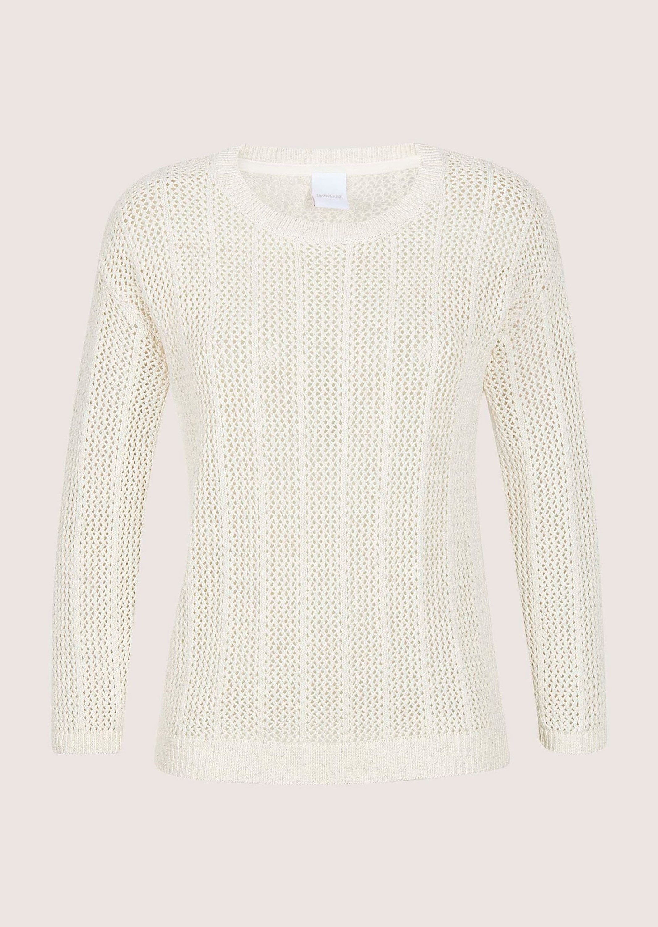 Strickpullover Baumwollpullover mit Rundhals