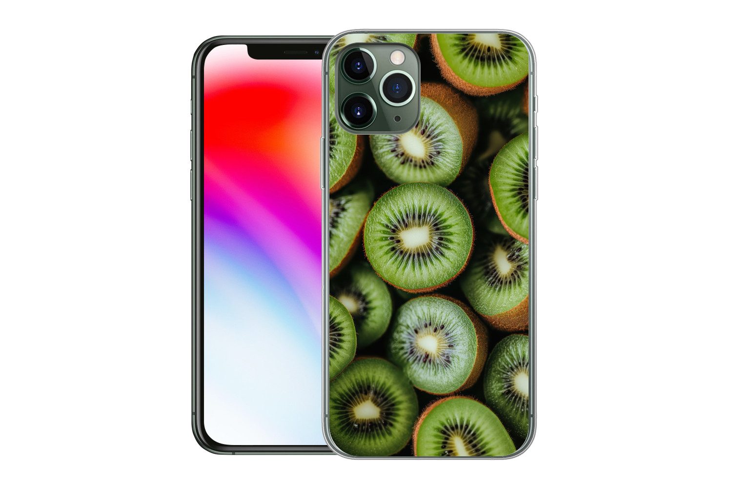 MuchoWow Handyhülle für Apple iPhone 11 Pro Kiwi - Obst - Grün, Smartphone-Bumper, Print, Handy Schutzhülle Dünn