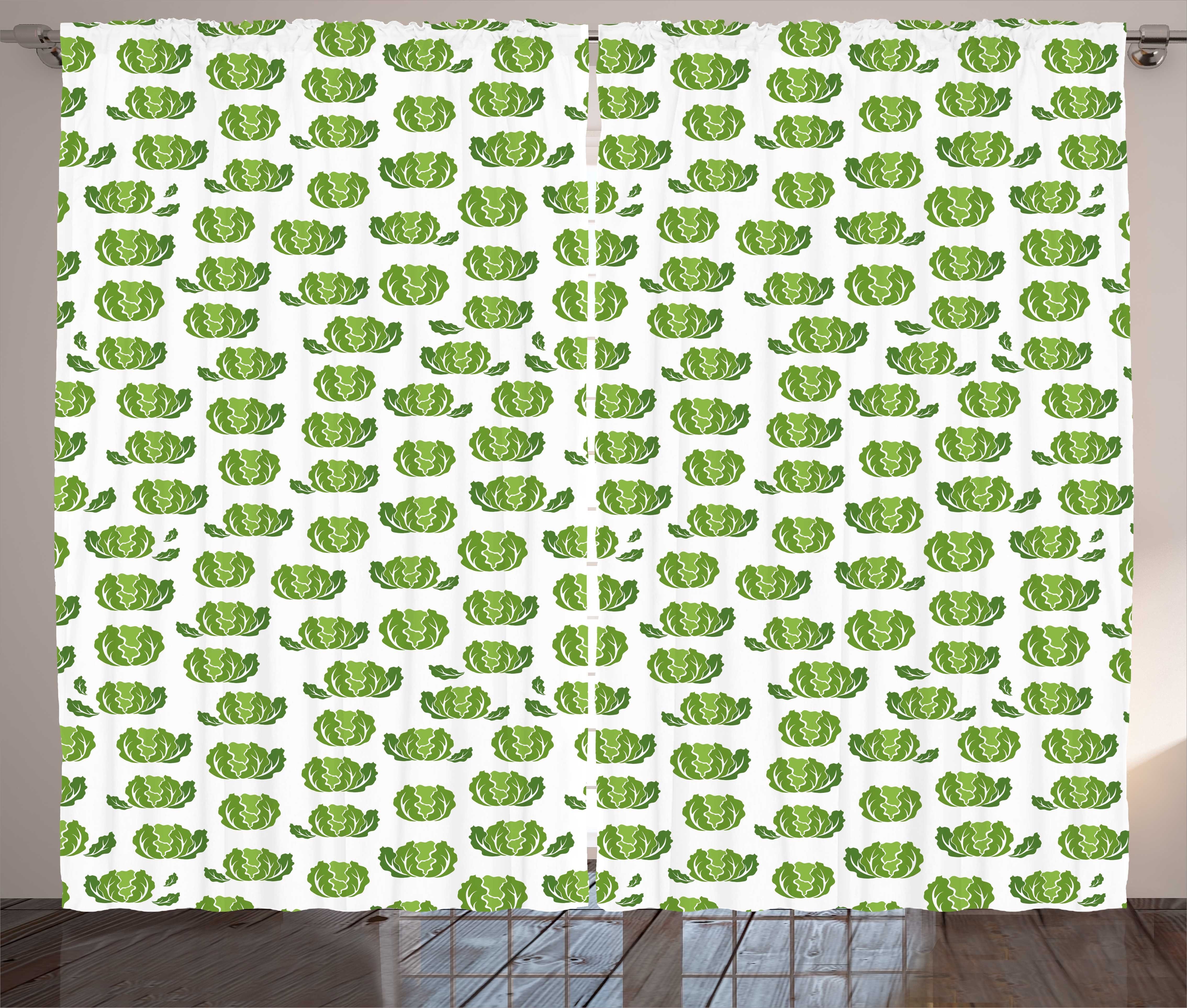 Kräuselband Gardine Schlafzimmer Vorhang Landwirtschaft mit Kopfsalat Haken, Abakuhaus, Schlaufen und Grafik