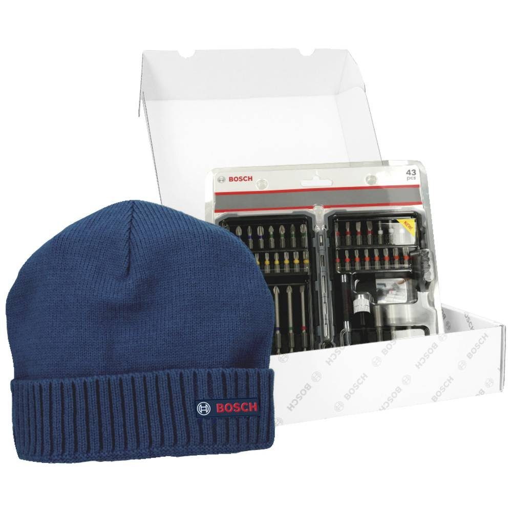 Bit-Set 43 tlg. Schrauberbit-Set + Bosch Beanie