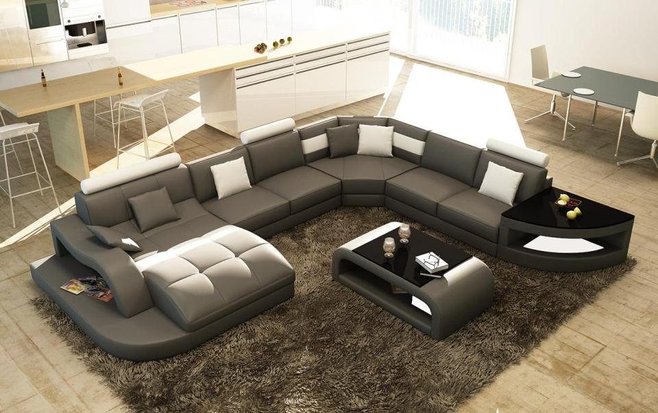 JVmoebel Ecksofa, Multifunktion XXL Big Ledersofa Sofa Couch Eck Wohnlandschaft Ecksofa