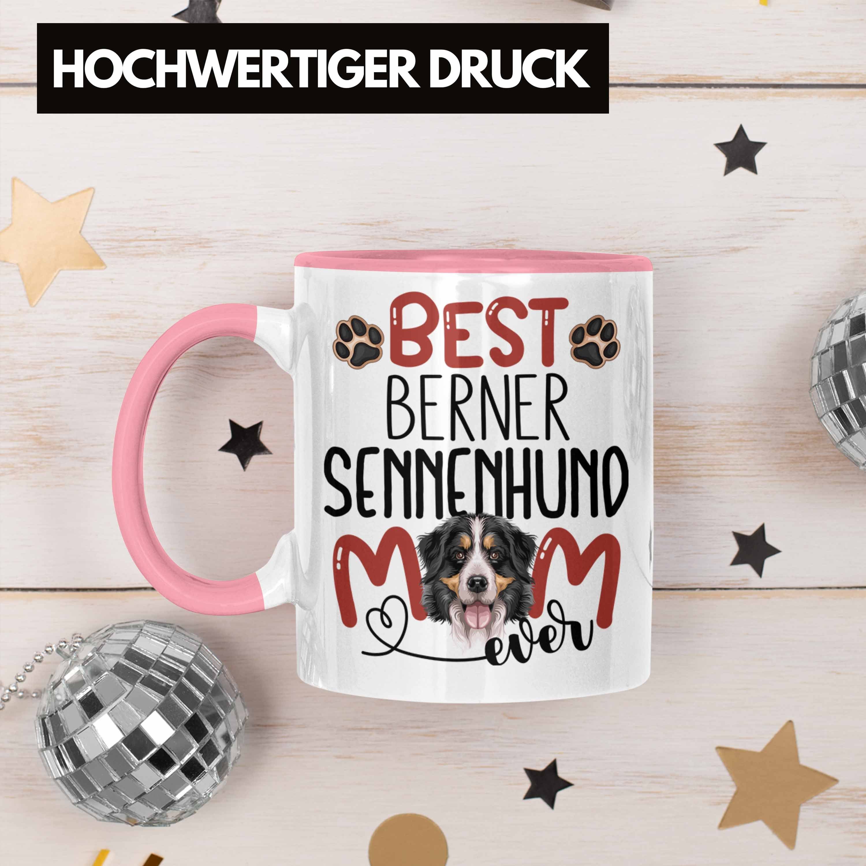 Trendation Tasse Berner Sennenhund Mom Geschenk Spruch Tasse Rosa Besitzerin Lustiger Gesche