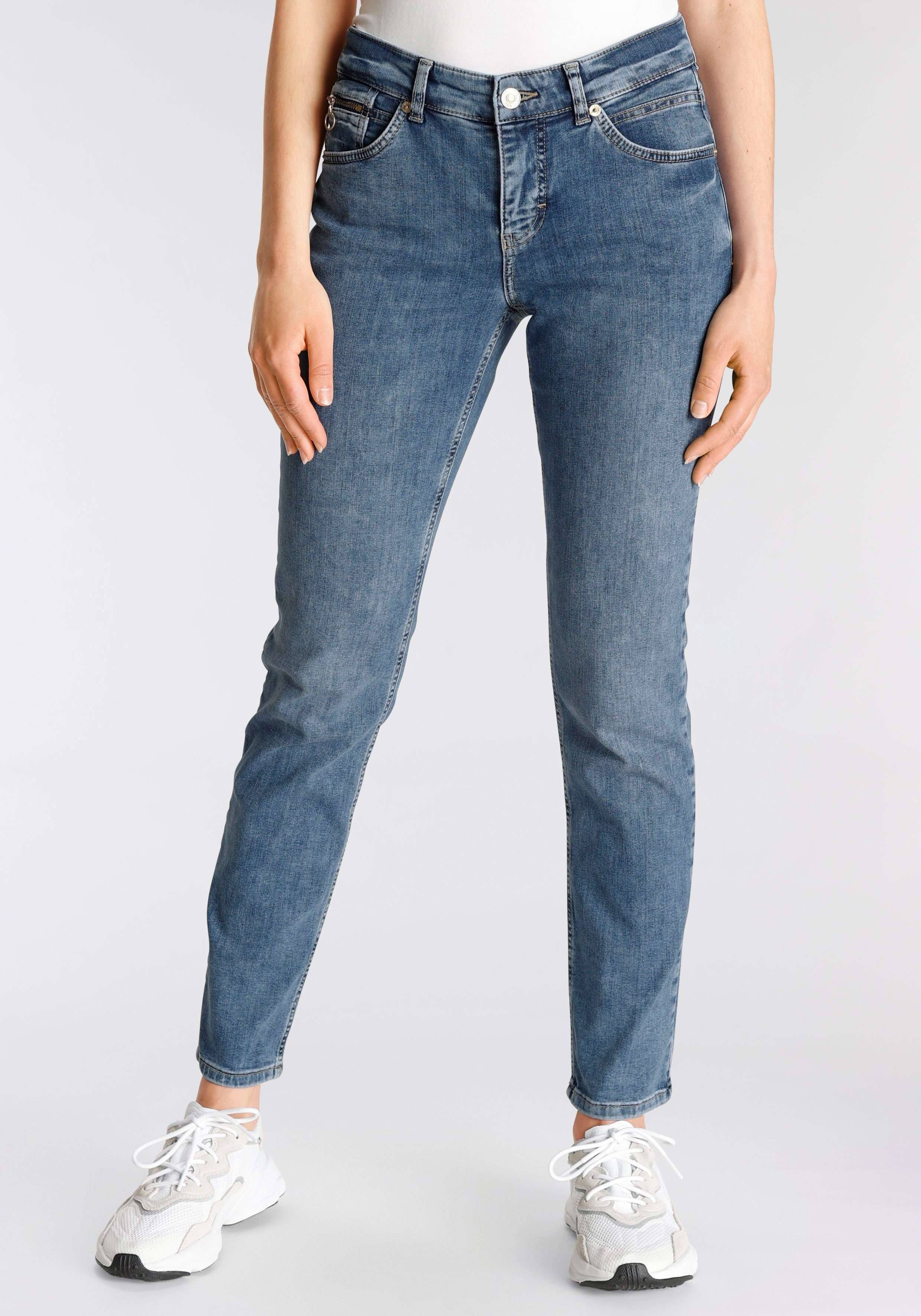 MAC Destroyed-Effekte Slim Leichte Destroyed Slim-fit-Jeans moderne